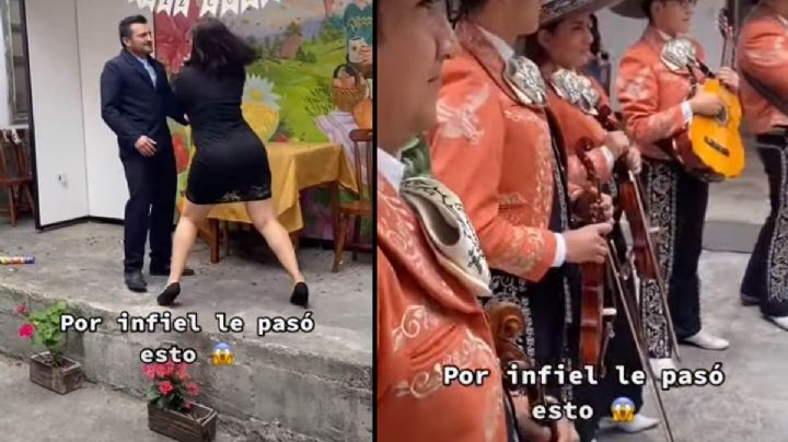 VIDEO: "¿Cantamos?" Hombre recibe pastelazo por infiel frente a los Mariachis