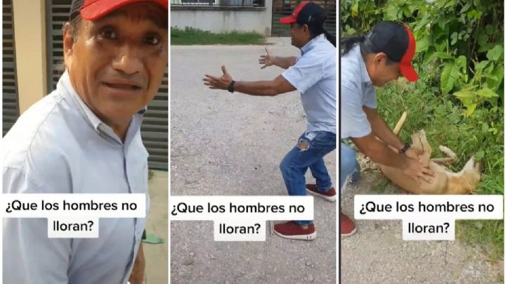 Hombre llora al reencontrarse con su perrita después de 2 años perdida