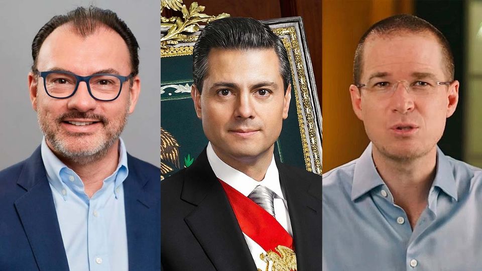 De resultar culpables de delincuencia organizada, el ex presidente Enrique Peña Nieto (centro), Luis Videgaraz (izq) y Ricardo Anaya (der) podrían pasar hasta 60 años en la cárcel