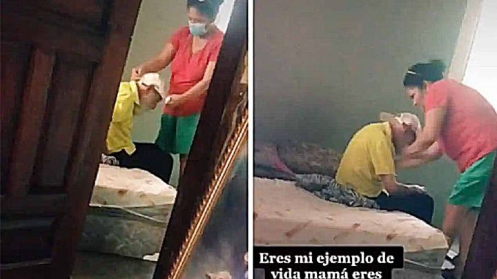 VIDEO Amor de nuera: la abandona su esposo pero cuida de su ex suegro de 96 años