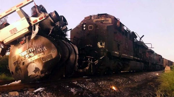 Embiste tren a pipa en Cadereyta; hay víctimas