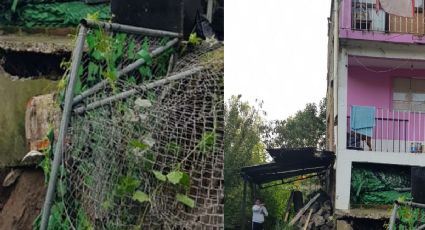 FOTOS: Por deslave familia queda atrapada en su casa; salen por las ventanas