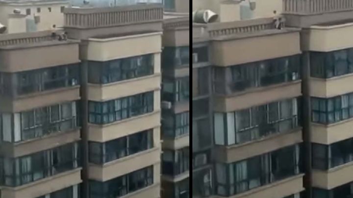 VIDEO: Niños saltan de un edificio a otro ¡a 15 metros de altura!