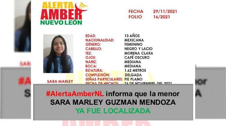 Localizan a Sara Marley, menor desaparecida en Apodaca