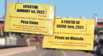 ¡OJO! Ya no aceptarán monedas mexicanas en casetas de puentes de Laredo, TX