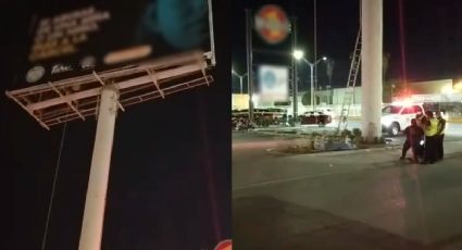 FOTOS: Muere trabajador cuando instalaba espectacular político en Nuevo Laredo