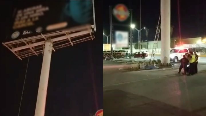 FOTOS: Muere trabajador cuando instalaba espectacular político en Nuevo Laredo