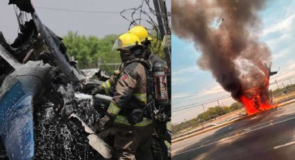 Investigan caída de helicóptero; mantienen cierre de carretera a Nuevo Laredo (VIDEO)