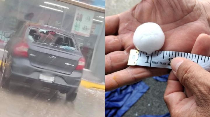 FOTOS: Sorprende granizo gigante en Acuña; rompe parabrisas de autos