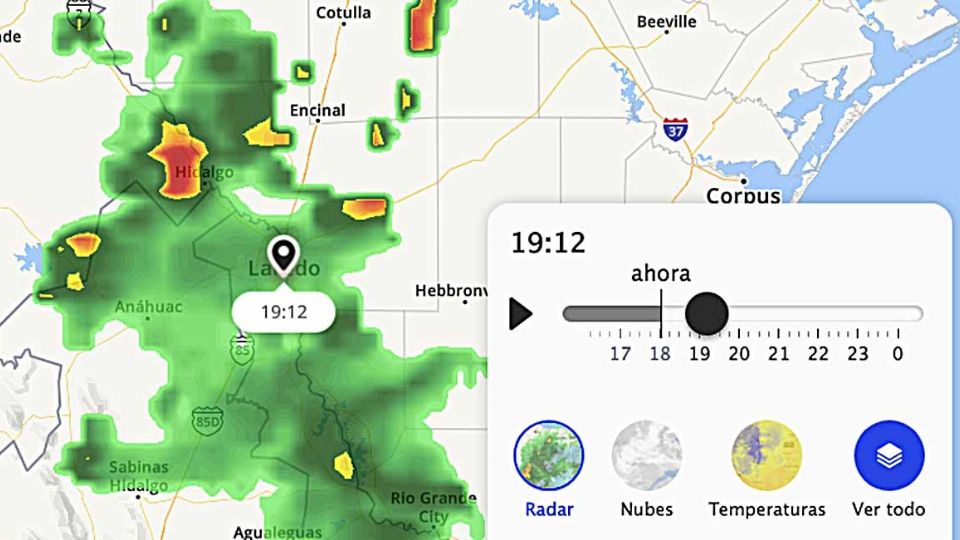 Se pronostican tormentas aisladas para la noche en los Dos Laredos