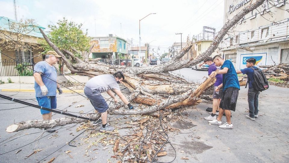 Ciudadanos se dieron a la tarea de restaurar el entorno dañado por la tromba que azotó Nuevo Laredo