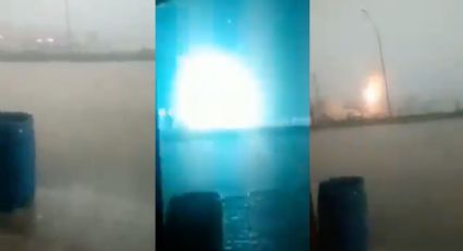 VIDEO: Momento que cae un rayo en tormenta en Reynosa