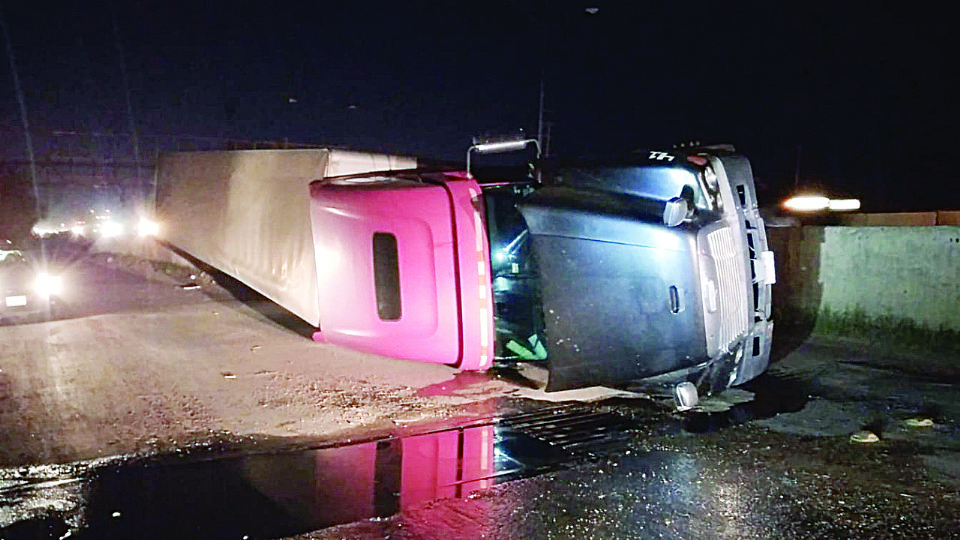 El accidente ocurrió en el Kilómetro 13 de la Nacional.