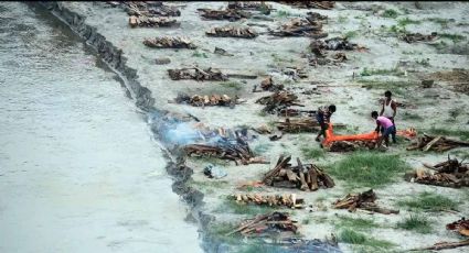 Lluvias elevan aguas del Río Ganges y dejan al descubierto cadáveres en La India