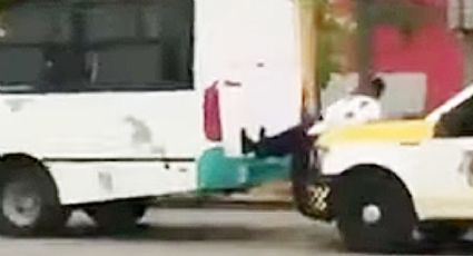 VIDEO: Súper policía empuja a camión con sus piernas