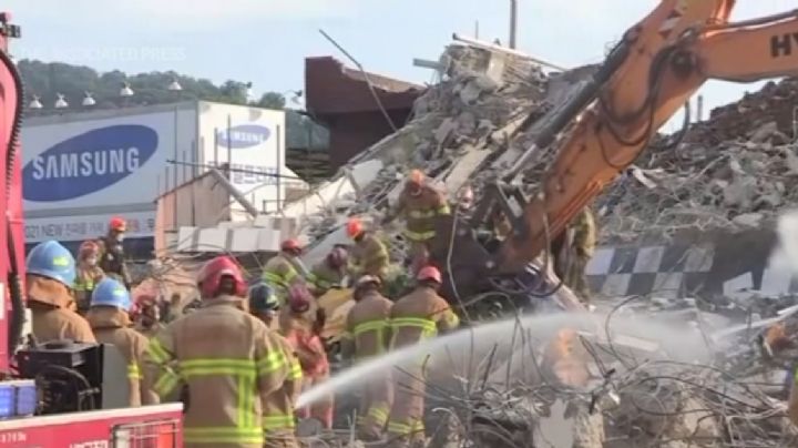 VIDEO: Derrumbe de edificio aplasta un camión, deja varios muertos en Corea del Sur