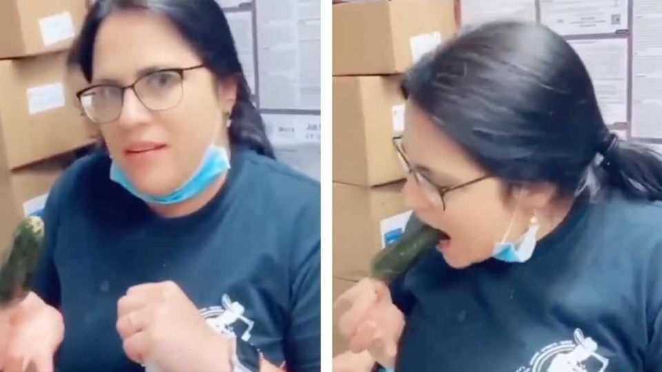 La mujer dijo que era tan buena para comer chile como cualquier mexicano