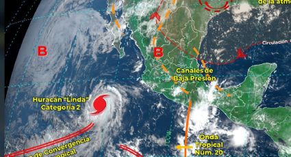 Huracán Linda se fortalece a categoría 2 frente a las costas de México