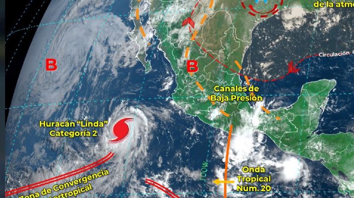 Huracán Linda se fortalece a categoría 2 frente a las costas de México