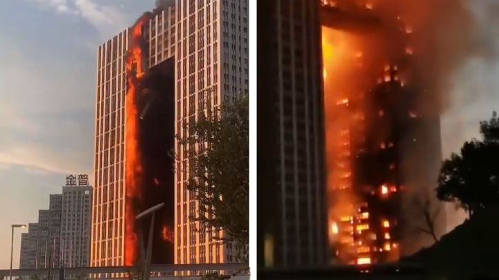 VIDEO: Impresionante incendio en rascacielos de China
