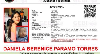 Desaparece joven de 16 años y su bebé en Monterrey