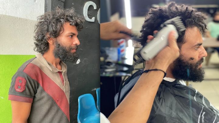 Le "llueven" admiradoras a indigente que fue transformado en barbería (FOTOS)