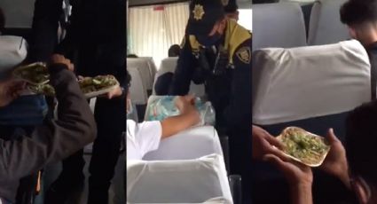 VIDEO: Policías invitan tacos y agua a migrantes rescatados en Ciudad de México