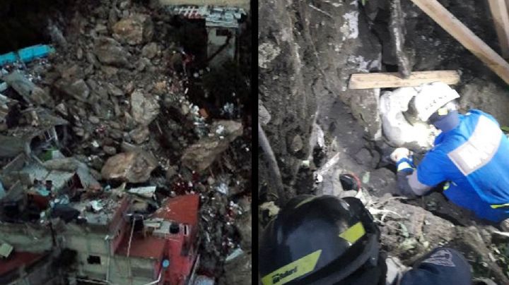 VIDEO: Lucha marino por salvarle la vida a perrito tras derrumbe en Cerro del Chiquihuite