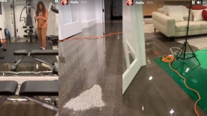 Video: ¡Con el agua hasta el cuello! Se inunda casa de Thalía por el huracán Ida