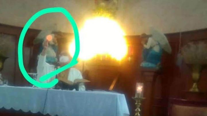 FOTO: En Coahuila captan “milagroso destello” en plena misa
