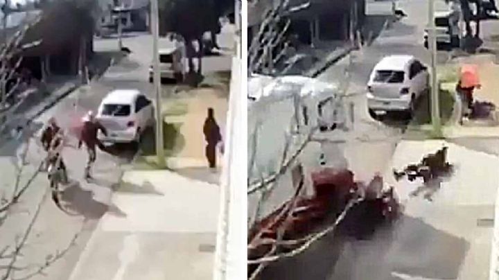 VIDEO: Era repartidor de comida y asaltante; ciudadanos lo someten y golpean