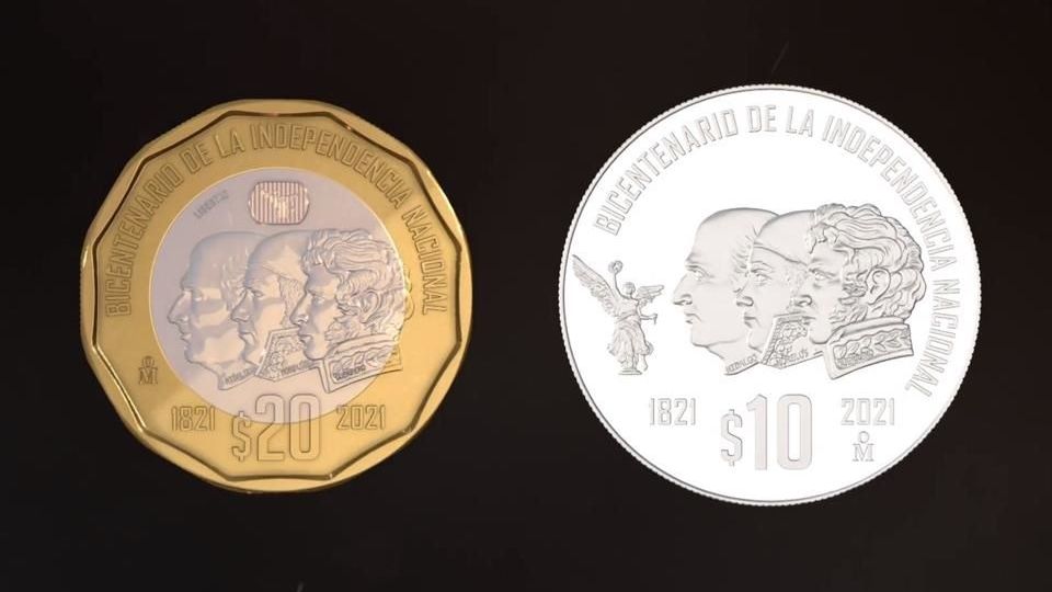 Son seis monedas, tres de plata y tres más bimetálicas