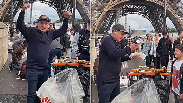 Elotero pone su puesto callejero abajo de la Torre Eiffel y es la sensación en Paris