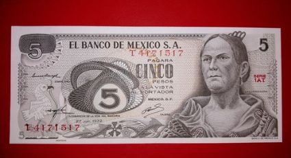 Recibe hasta 100 mil pesos por este billete de 5 de La Corregidora | FOTO