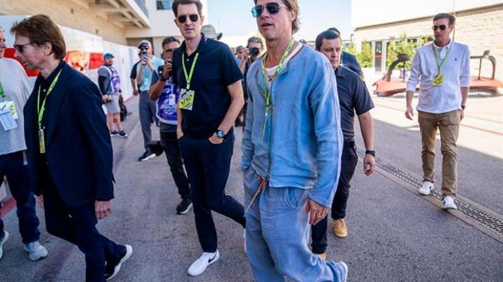 Checo Pérez conoció a Brad Pitt tras las pruebas libres del Gran Premio de Estados