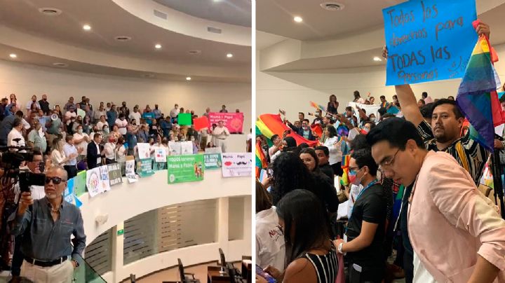 Matrimonio igualitario en Tamaulipas: se confrontan entre alabanzas y arcoíris | VIDEO