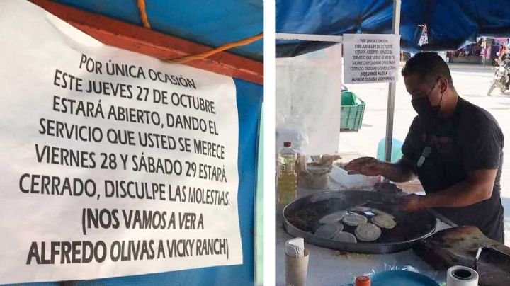 Taquero de El Mante planta a sus clientes para irse al concierto de Alfredo Olivas