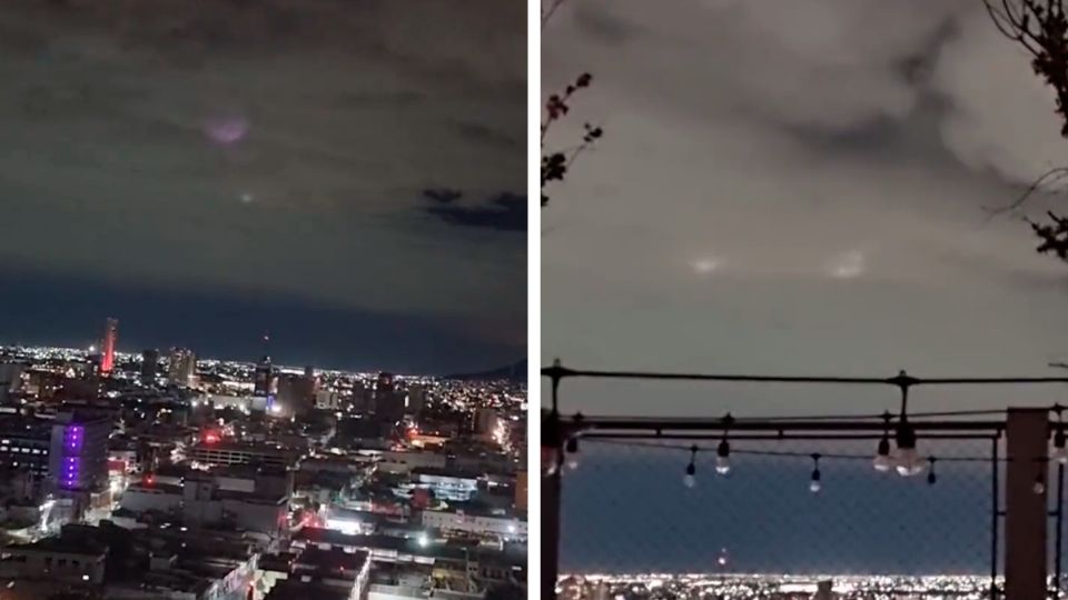 Un usuario captó las extrañas luces en el cielo de Monterrey.