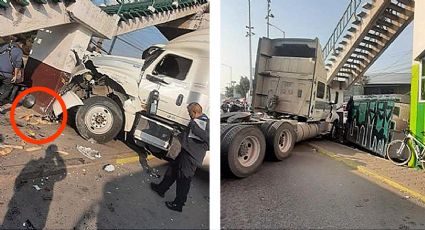 Tráiler sin control arrasa con puestos de tamales y puente en la México-Querétaro