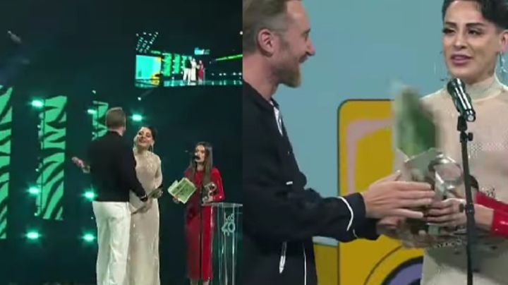 David Guetta le niega beso a Kunno en los "40 Music Awards" | VIDEO