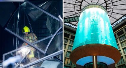 Explota el acuario cilíndrico más grande del mundo en Berlín | VIDEO