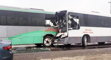 Chocan de frente dos autobuses en la Carretera Zuazua-Agua Fría: 20 heridos | Video sensible