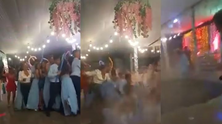 Graduados caen en socavón justo a la mitad de su fiesta | VIDEO