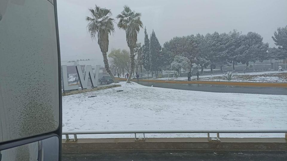 Así recibió Coahuila a los conductores en la carretera Monterrey-Saltillo, en Ramos Arizpe.