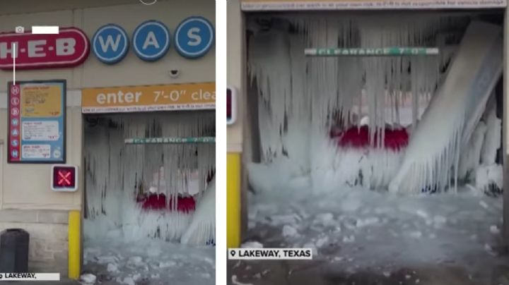 HEB amanece congelado después de la tormenta invernal de Navidad