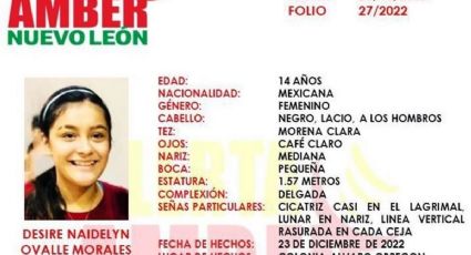 Alerta Amber por desaparición de Desire Naidelyn en Monterrey