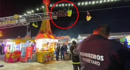 Rescatan a niños varados en juego mecánico de feria de Querétaro