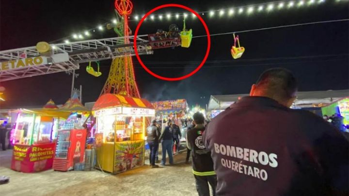 Rescatan a niños varados en juego mecánico de feria de Querétaro