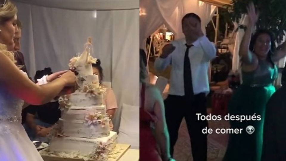 El pastel, lleno de Cannabis, alegró a todos en la fiesta de los recién casados