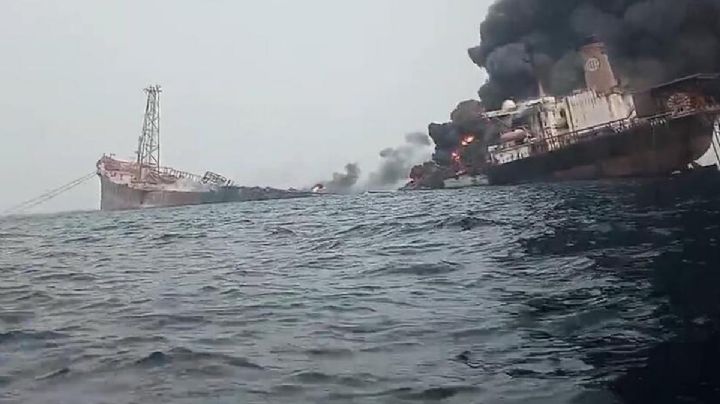 IMPRESIONANTE VIDEO: Explota buque petrolero en costas de Nigeria; llevaba 2 millones de barriles